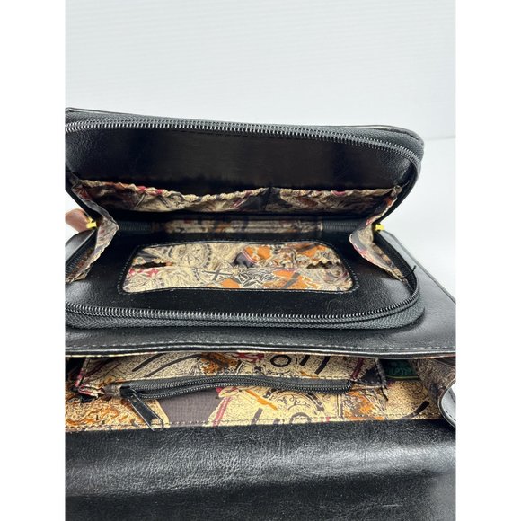 Vintage Bellrose brown and black satchel purse with handle - Picture 3 of 10